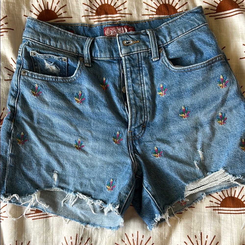 Embroidered Women's Lucky Brand High Rise Denim Shorts
